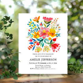 Lámina Invitación de cumpleaños a la Fiesta Floral Mexica