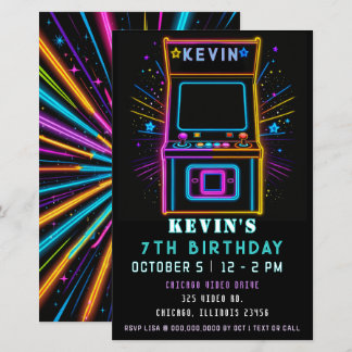 Lámina Invitación de cumpleaños a la Sala de Juegos de Pr
