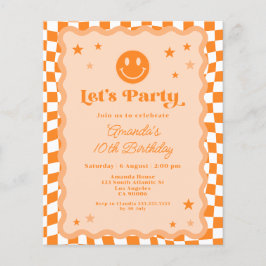 Lámina Invitación de cumpleaños a Naranja de presupuesto