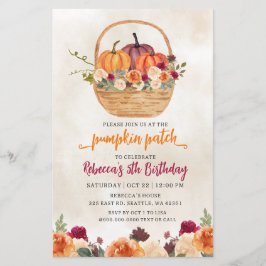Lámina Invitación de cumpleaños a Parche de Calabaza para