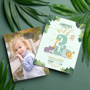 Lámina Invitación de cumpleaños a Safari Young Wild & 3 B