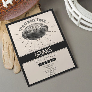Lámina Invitación de cumpleaños a un simple retro negro p