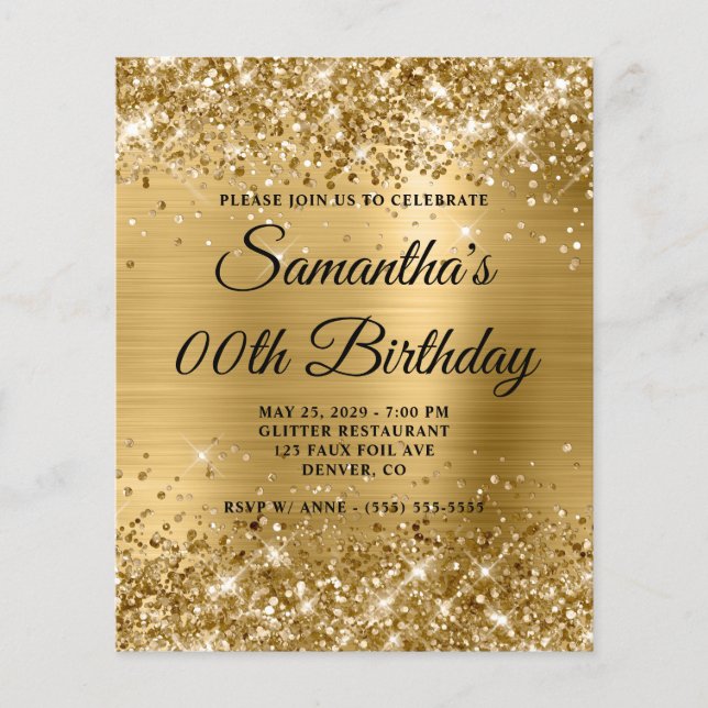 Lámina Invitación de cumpleaños al Purpurinoso de Oro del (Anverso)