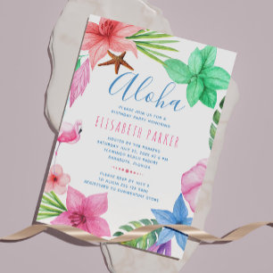 Lámina Invitación de cumpleaños con presupuesto de verano
