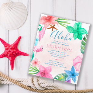 Lámina Invitación de cumpleaños con presupuesto de verano