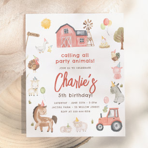 Lámina Invitación de cumpleaños con presupuesto para anim