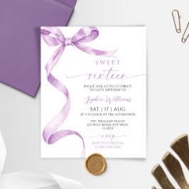 Lámina Invitación de cumpleaños de Budget Lavender Bow Sw