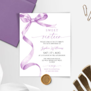 Lámina Invitación de cumpleaños de Budget Lavender Bow Sw