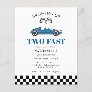 Lámina Invitación de Cumpleaños de Carro de Carreras para
