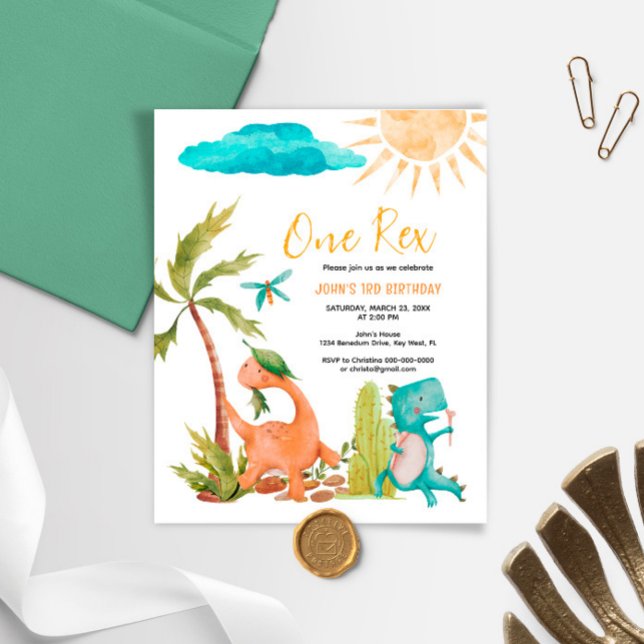 Lámina Invitación de cumpleaños de Dinosaurio Presupuesta (Subido por el creador)
