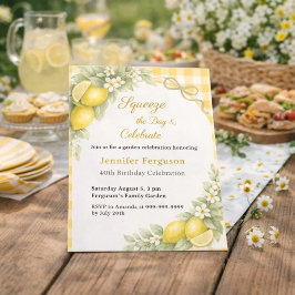 Lámina Invitación de cumpleaños de jardín de verano de cu