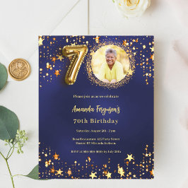 Lámina Invitación de cumpleaños de la estrella del oro az