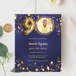 Lámina Invitación de cumpleaños de la estrella del oro az