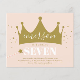 Lámina Invitación de cumpleaños de la princesa rosa del p
