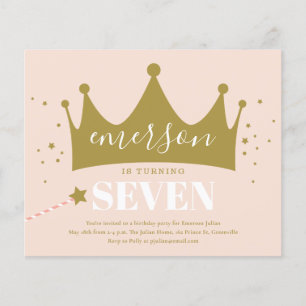 Lámina Invitación de cumpleaños de la princesa rosa del p