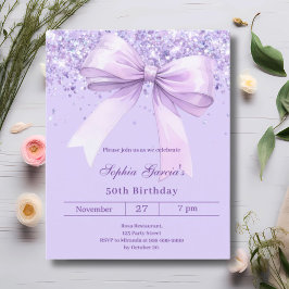 Lámina Invitación de cumpleaños de Lavender violeta