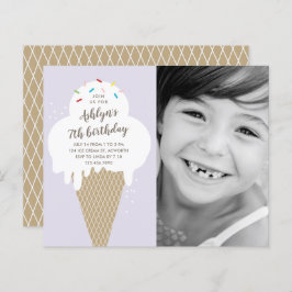 Lámina Invitación de cumpleaños de los niños con helado d