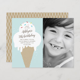 Lámina Invitación de cumpleaños de los niños con helado d