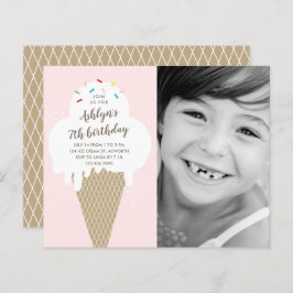 Lámina Invitación de cumpleaños de los niños con helado d