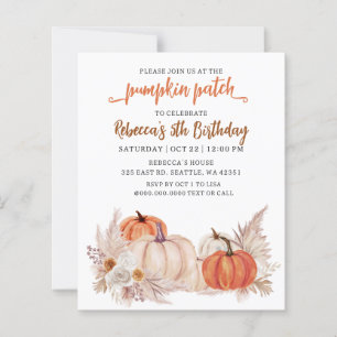Lámina Invitación de cumpleaños de otoño de parcela de ca