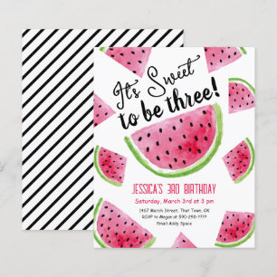 Lámina Invitación de cumpleaños de tres melones Dulce de 