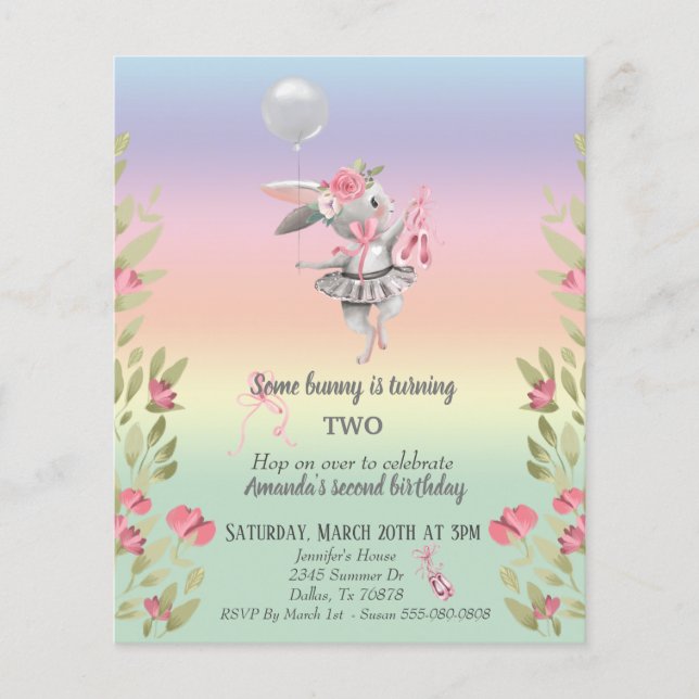 Lámina Invitación de cumpleaños de una bailarina de pascu (Anverso)