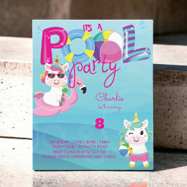 Lámina Invitación de cumpleaños de Unicorn, Fiesta del gr