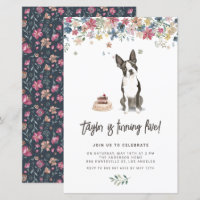 Invitación de cumpleaños de Watercolor Boston Terr