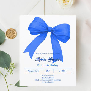 Lámina Invitación de cumpleaños del arco azul real