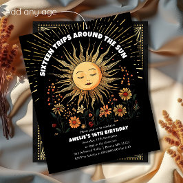 Lámina Invitación de cumpleaños del Boho Mystical Sun 16
