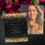 Lámina Invitación de cumpleaños del presupuesto para la f<br><div class="desc">Celebre con estilo con nuestras Elegantes Invitaciones de Cumpleaños de Confetti de Oro Negro, diseñadas para la mujer moderna, moda o chica adolescente. Perfecto para una glamorosa fiesta de cumpleaños 21 (o cualquier edad) o cualquier celebración de un hito, estas invitaciones preparan el escenario para un evento inolvidable. Sofisticado fondo...</div>