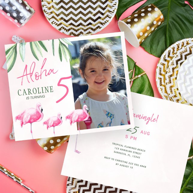Lámina Invitación de cumpleaños infantil tropical con FOT (Subido por el creador)