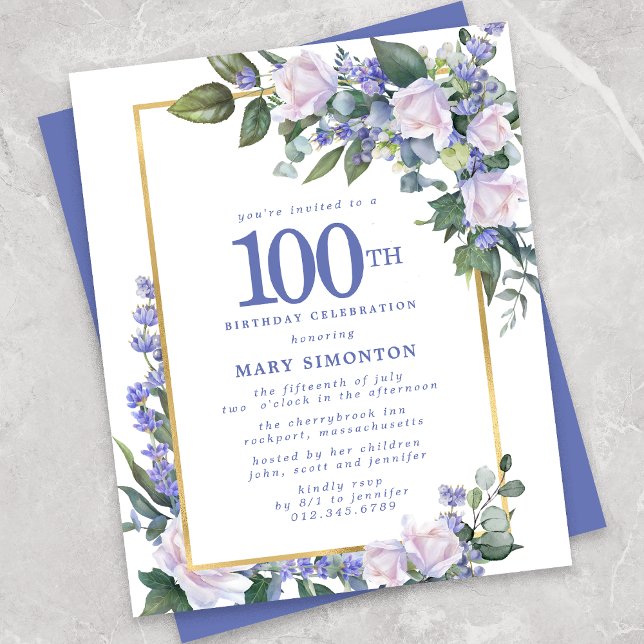 Lámina Invitación de cumpleaños número 100 de Budget Blue (Subido por el creador)