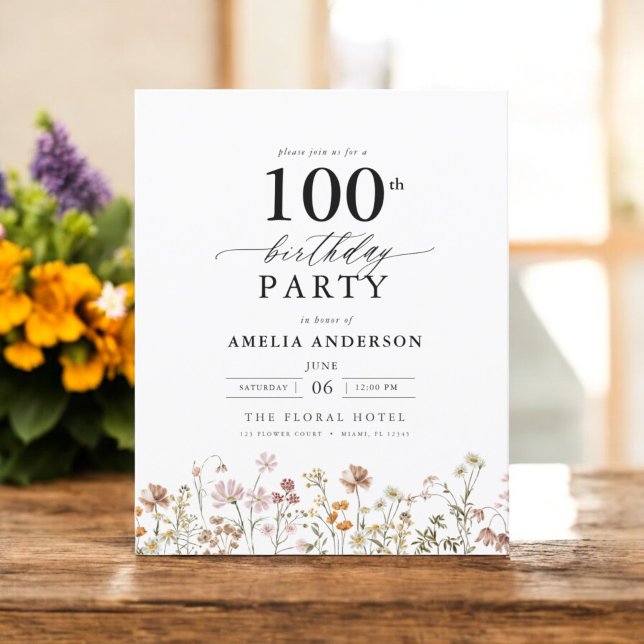 Lámina Invitación de cumpleaños número 100 de Budget Wild (Subido por el creador)