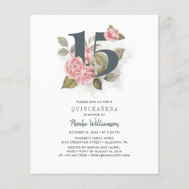 Lámina Invitación de cumpleaños número 15 Quinceañera Pre