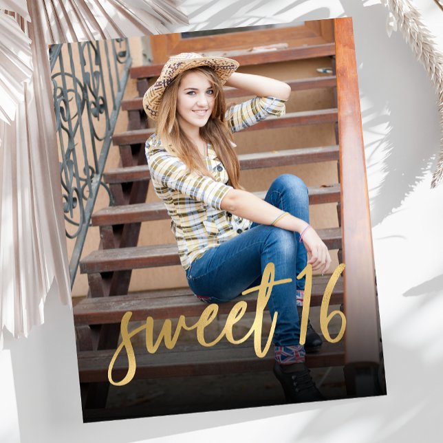 Lámina Invitación de cumpleaños número 16 dulce con foto  (Subido por el creador)