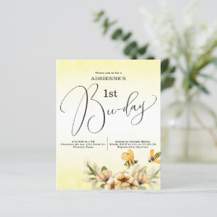 Lámina Invitación de cumpleaños número 1 de una pequeña a