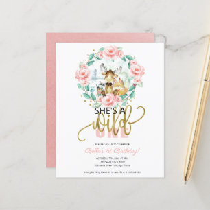 Lámina Invitación de Cumpleaños número 1 Presupuesto Ella