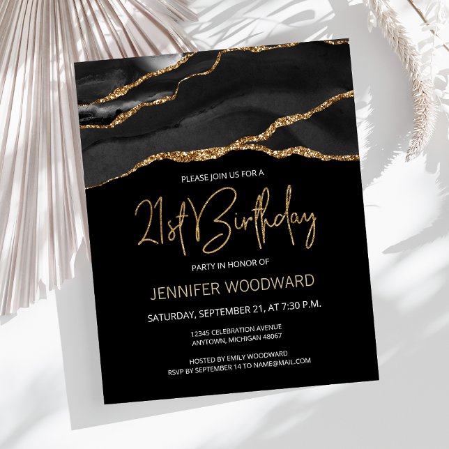 Lámina Invitación de cumpleaños número 21 de Budget Black (Subido por el creador)
