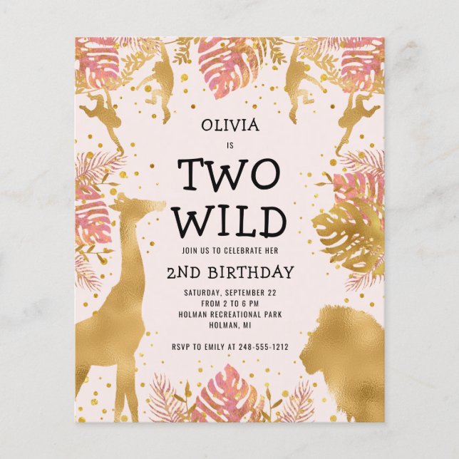 Lámina Invitación de Cumpleaños número 2 Presupuesto Dos  (Anverso)