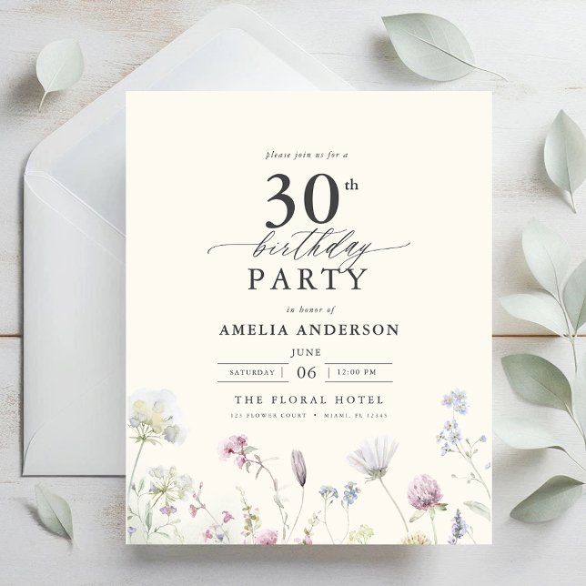 Lámina Invitación de cumpleaños número 30 de Budget Flora (Subido por el creador)