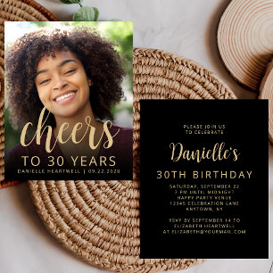 Lámina Invitación de Cumpleaños Número 30 de Budget Photo