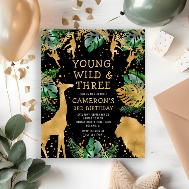 Lámina Invitación de cumpleaños número 3 de Safari de Pre (Subido por el creador)