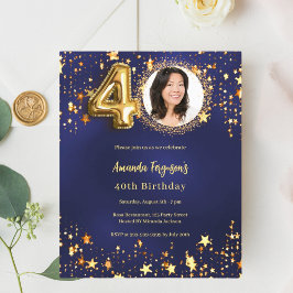 Lámina Invitación de cumpleaños número 40 con foto de est