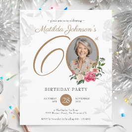 Lámina Invitación de cumpleaños número 60 de Budget Elega