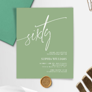 Lámina Invitación de cumpleaños número 60 de Budget Sage 