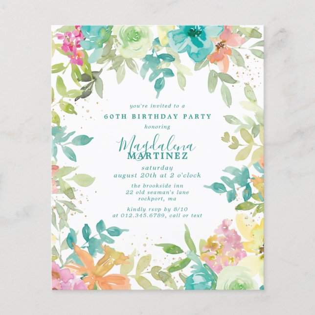Lámina Invitación de cumpleaños número 60 de Budget Summe (Anverso)