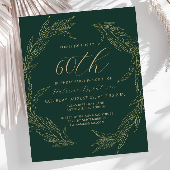 Lámina Invitación de cumpleaños número 60 de esmeralda ve (Subido por el creador)