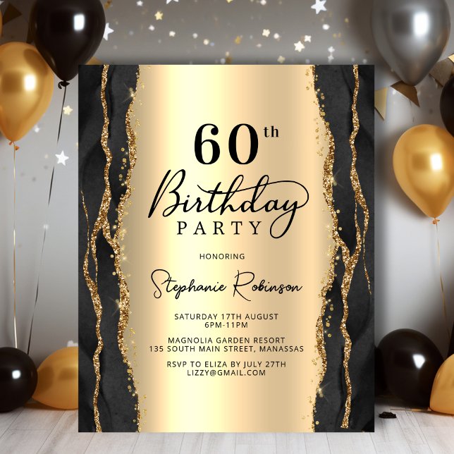 Lámina Invitación de cumpleaños número 60 moderna y econó (Subido por el creador)