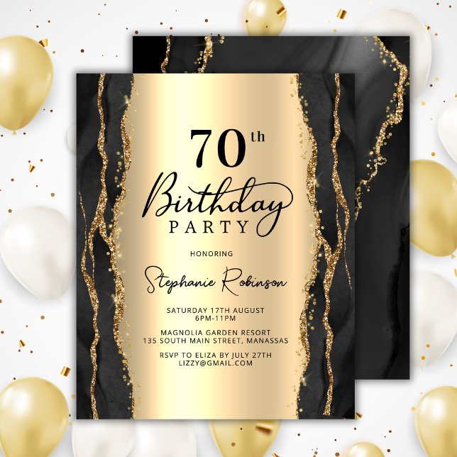 Lámina Invitación de cumpleaños número 70 moderna y econó (Subido por el creador)